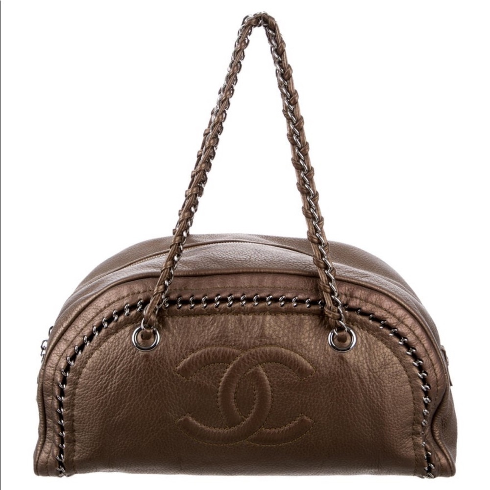 chanel metallic bronze bag